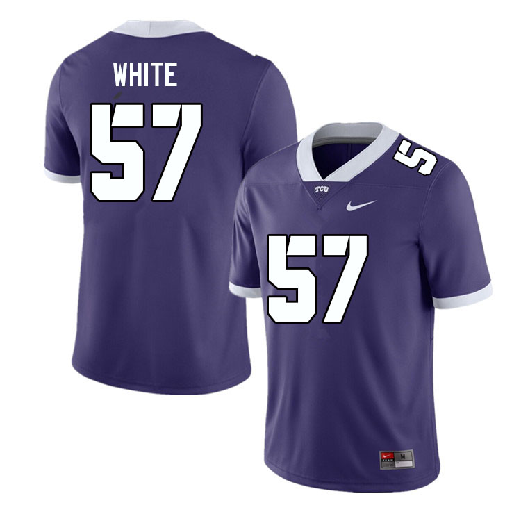 Men #57 Hudson White TCU Horned Frogs College Football Jerseys Sale-Purple